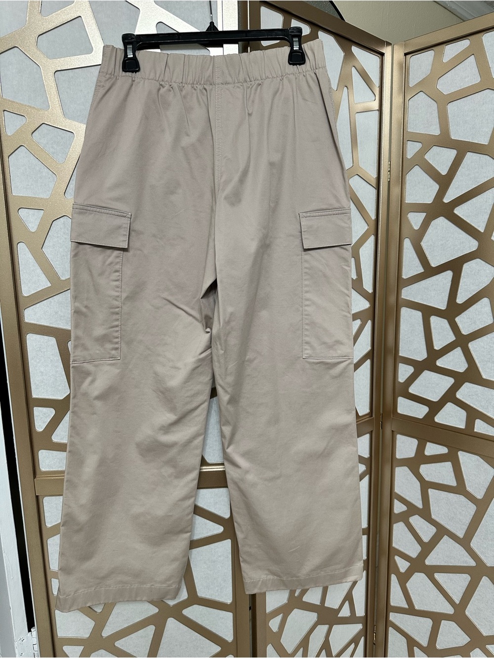 Calvin Klein Beige Wide Leg Cargo Pants - Picture 2 of 11
